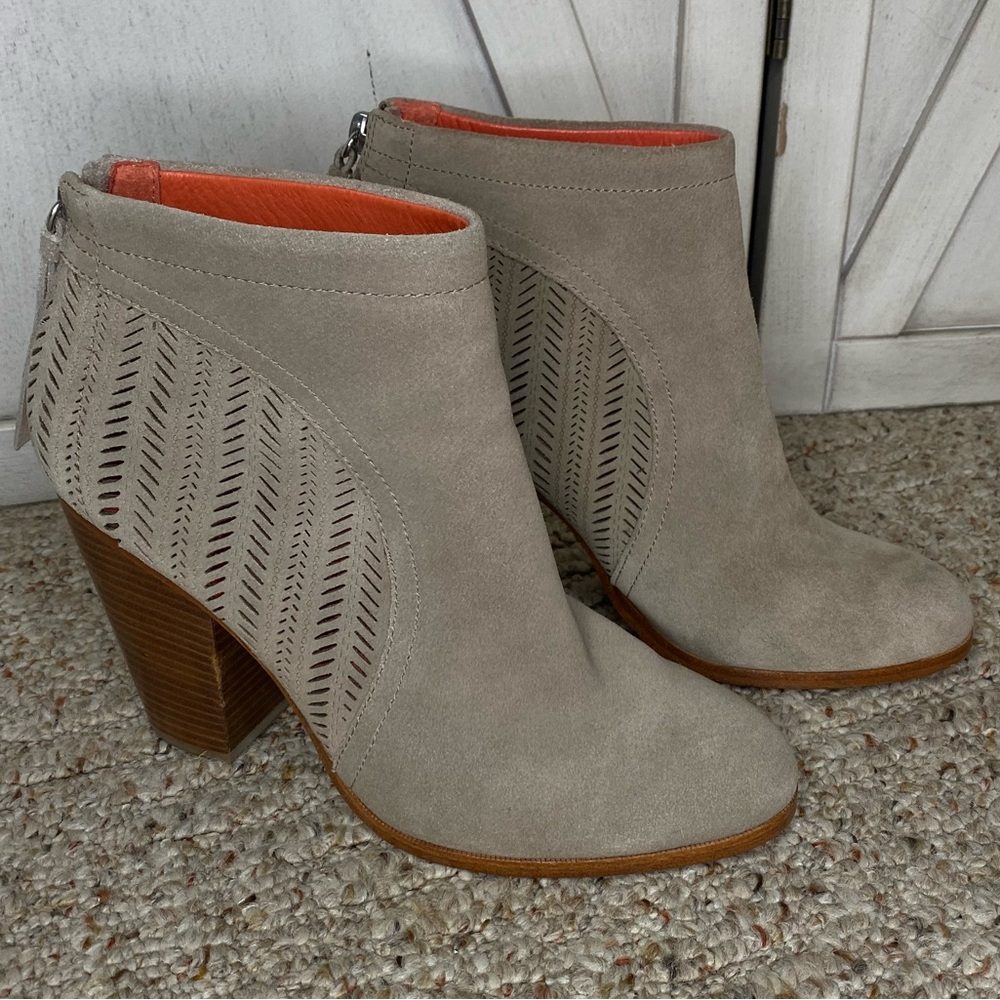 COACH Sahara Honey Suede Ankle Boots